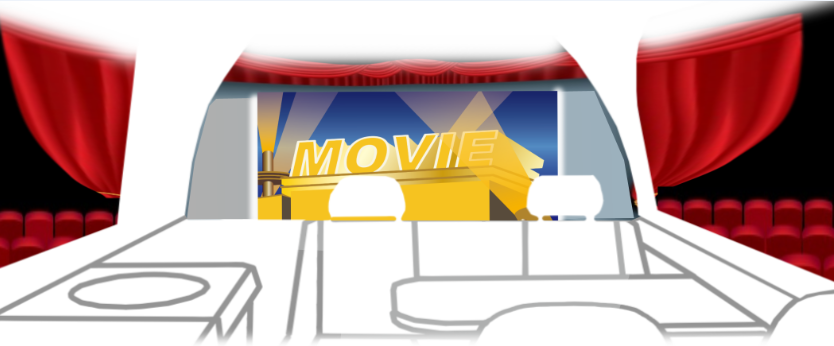 映画館のキャンピングカー